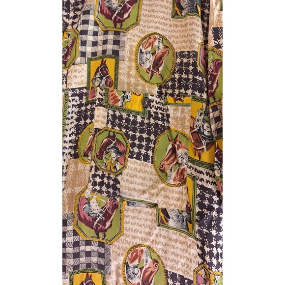 Vtg Adult Rare TED LAPIDUS PARIS Silk Equestrian Button Front Sz Large Cowboy - Picture 7 of 9